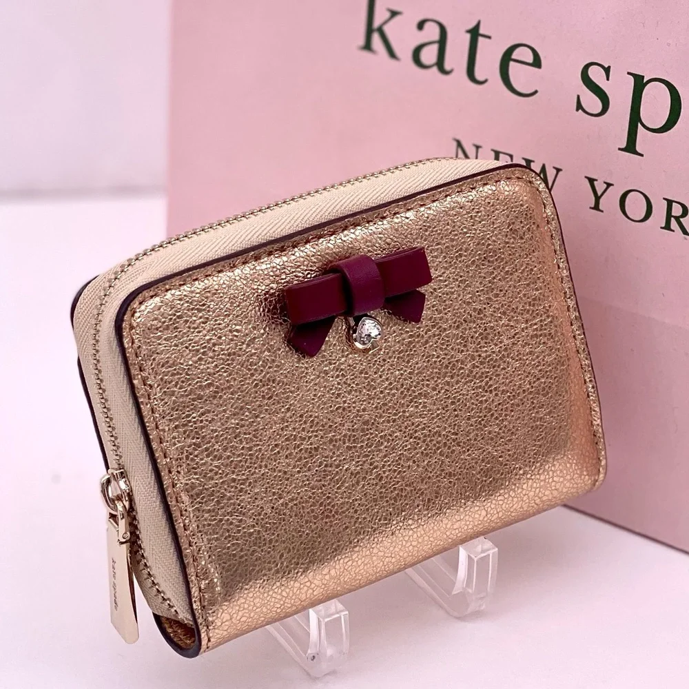 Kate Spade Wrapping Party Small Zip Cardcase, Glittering Rose Metallic
